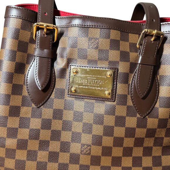Louis Vuitton Damier Ebene Hampstead MM Medium Size Tote Vintage W/Dustbag - Picture 9 of 13
